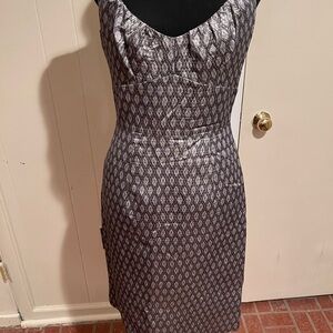 J. Crew Silver Patterned knee length Dress